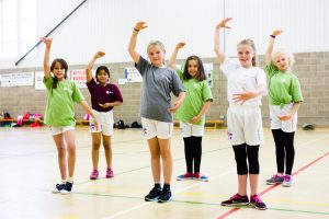 a group of children performing ballet