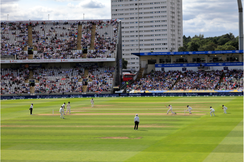 A cricket match using bazball style play