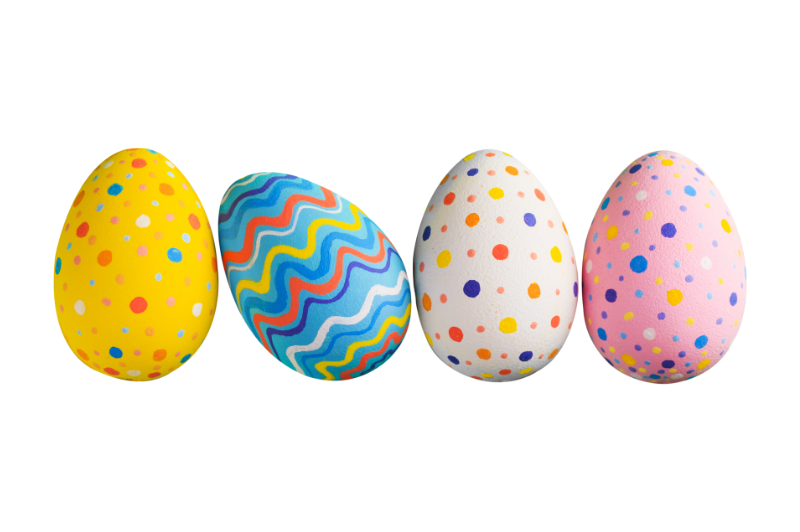 10 fun easter egg decorating ideas 2 Easter eggs decorated in spots and stripes