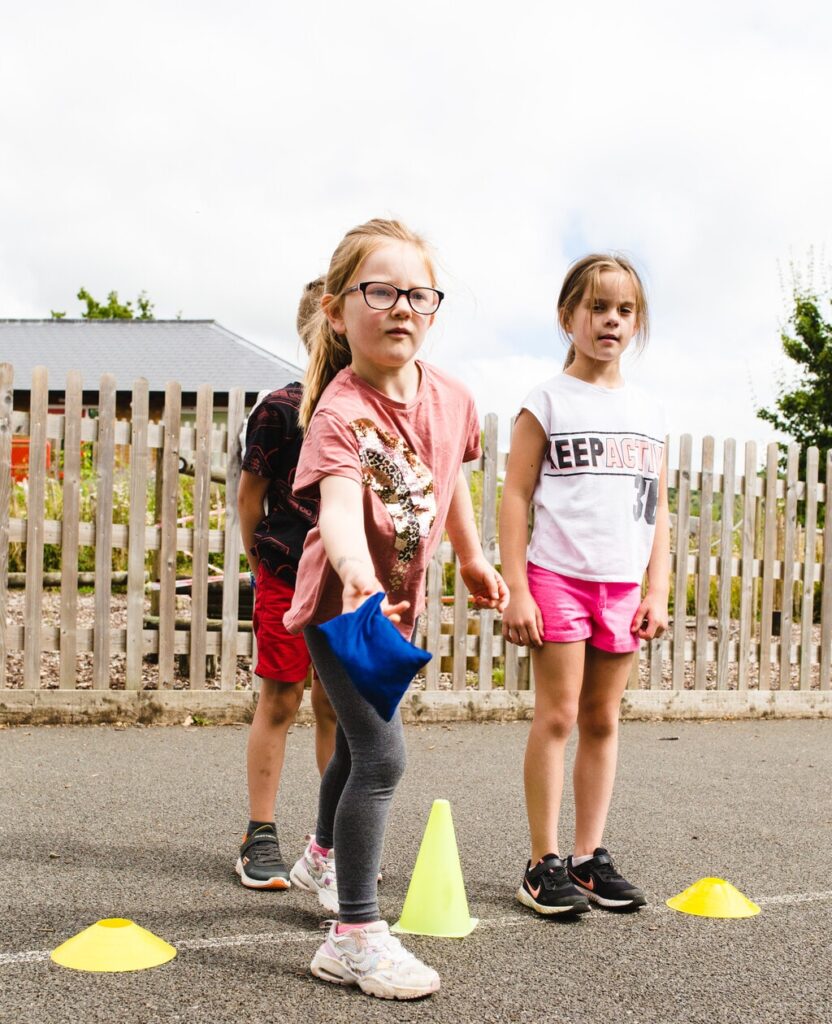 Children playing games with little resources