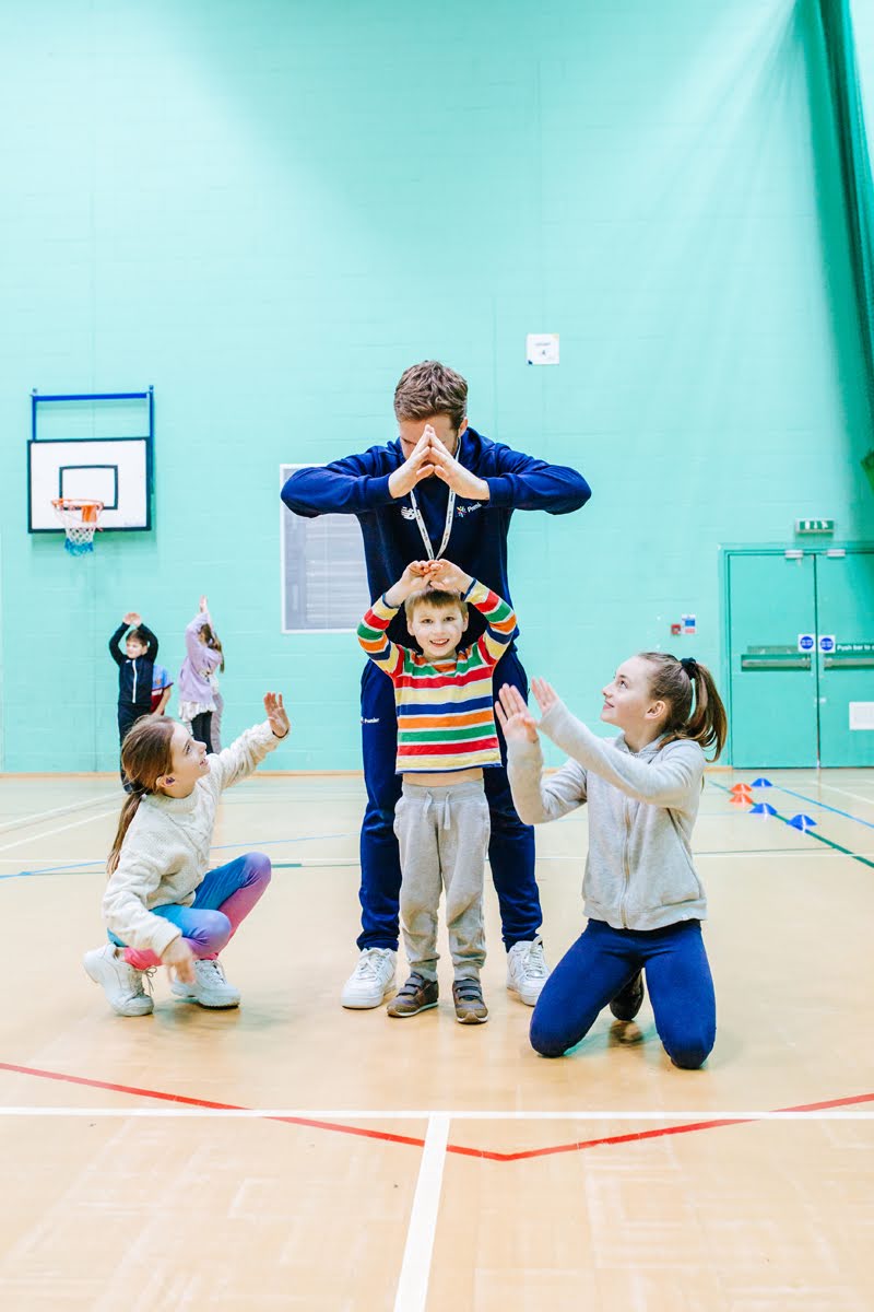 Children during pe lesson